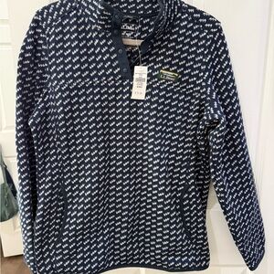 L.L.Bean Navy and White Patterned Pullover